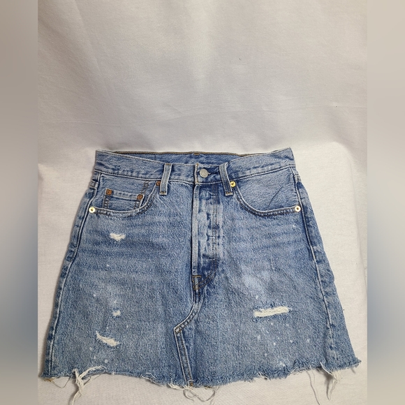 Levi's 34963-0001 deconstructed denim skirt Size 25 - Picture 3 of 7